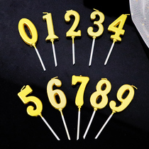 Birthday cake decoration plug-in creative retro gold baby birthday props 0-9 digital gold-plated candle decoration