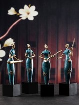 New Chinese style band art study living room wine cabinet entryway ancient rack light luxury ornaments soft decorations