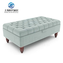 American Light Lavish Pull Buckle Bedroom Bunk Bed Tailstool Home Solid Wood Pedalling Clothing Shop Cloakroom Log Storage Swap Bench