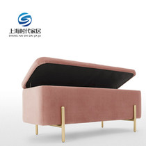 Nordic light extravaganza Multi-functional home change of shoes stool minimalist bedroom storage bed tailstool clothing shop fitting room for a long strip stool