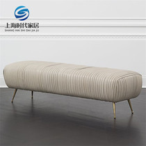 Nordic Light Extravagant Leather fabric Folds Bed Tailstool Living-room Casual Couch Down-to-earth Clothing Shop Cloakroom Changing Shoes stools