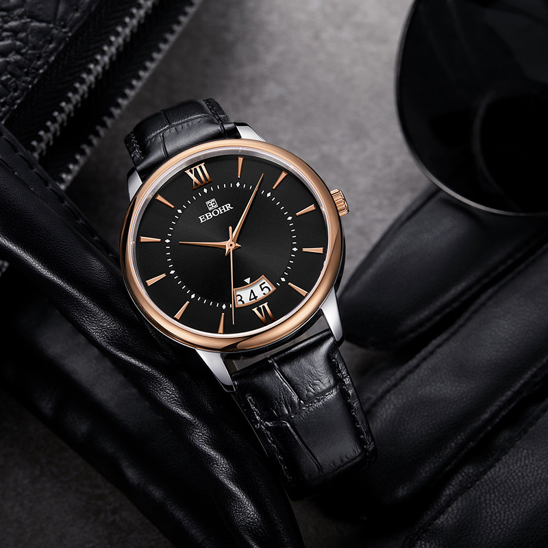 EBOHR watch men's quartz watch fashion belt calendar simple fashion men's business 3632