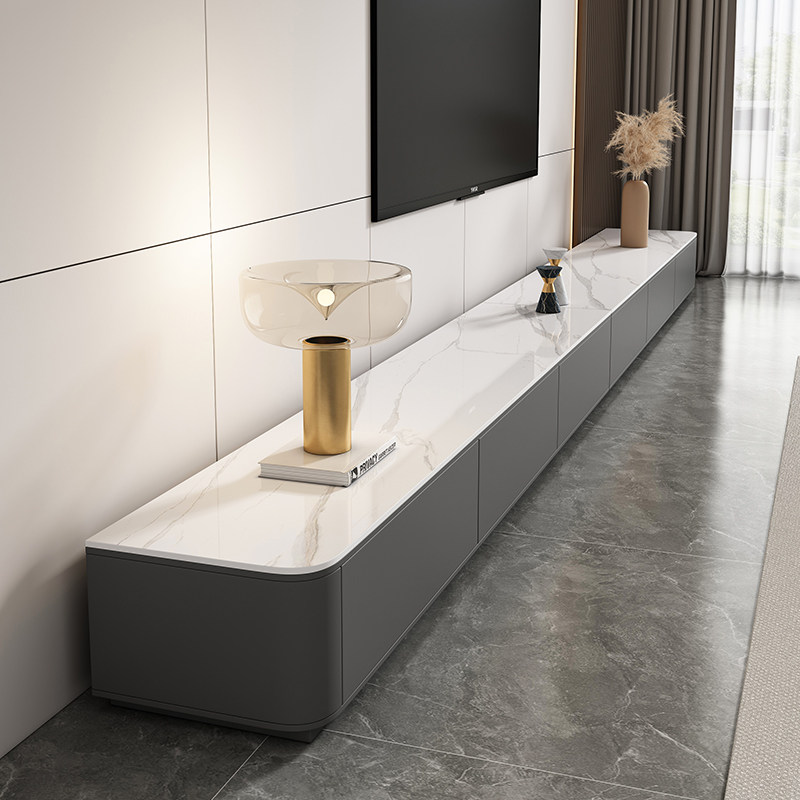 Rock Plate TV Cabinet Tea Table Combination Modern Minimalist Style Light Lavish Home Living Room Size Family New Arrival Cabinet-Taobao