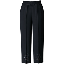 Pantalon dété fin à huit points pour femmes dâge moyen et âgées taille haute ample grande taille pantalon dété pour grand-mère à neuf points pour petites mères