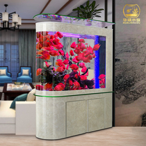 Bullet head free water fish tank household living room large glass ecological goldfish tank medium bottom filter aquarium