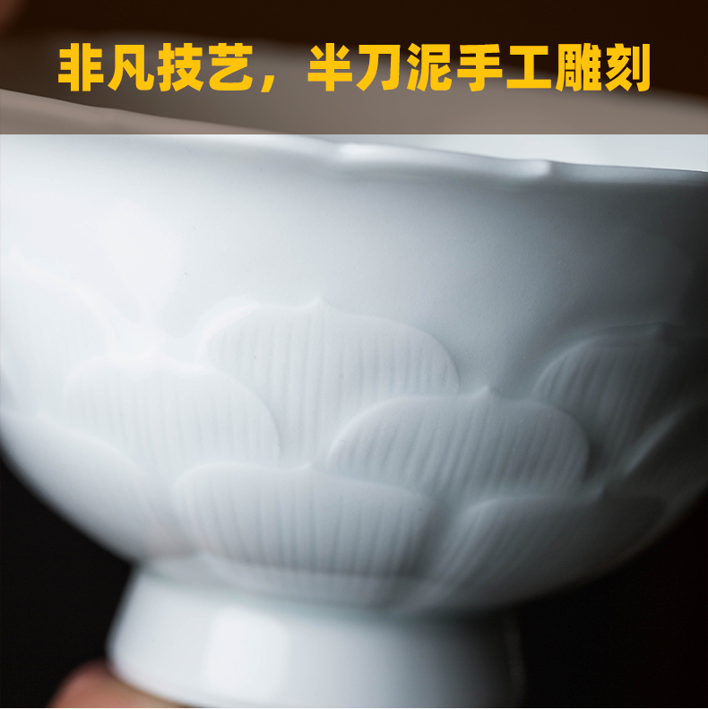 Twenty - four ware jingdezhen ceramic kung fu masters cup white porcelain tea set single cup bowl cups sculpt sample tea cup