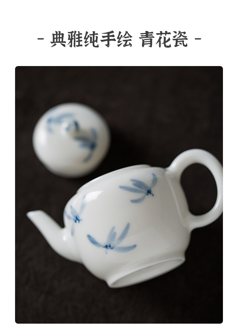 Twenty - four ware ceramic tea Japanese one little teapot with a single pot of filtering the mini jingdezhen blue and white porcelain