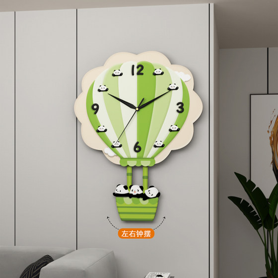 Decorative painting clock with punch-free wall clock