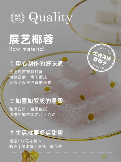 展艺椰蓉椰丝500g椰蓉粉面包糕点椰奶小方糯米糍大福烘焙装饰原料