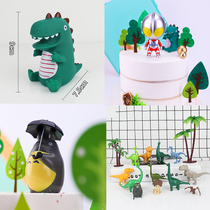 Dinosaur cake decoration fittings birthday baking enamel solid fittings leaf forest small dinosaur accessories