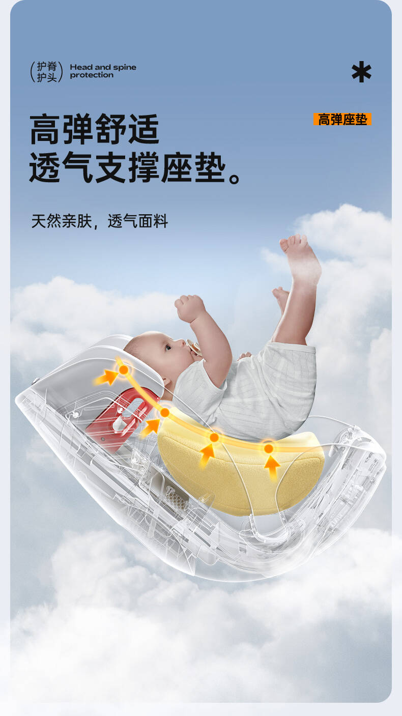 Beiyue children's safety seat for cars, suitable for infants and toddlers aged 0-12 years, 360-degree rotating seat G409