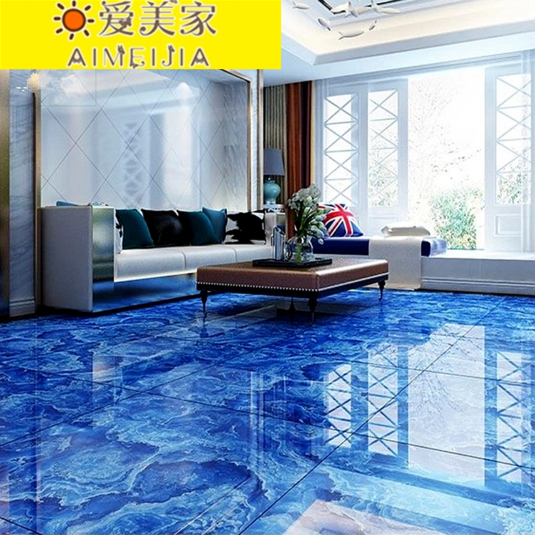 Featured tile blue ocean diamond marble tile floor tile 800x800 living room non slip wear resistant floor tiles