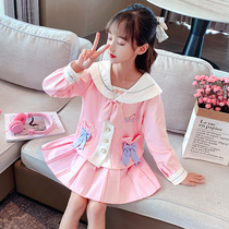 Girls autumn suit children jk uniform Academy style new primary school students Net Red foreign gas pleated skirt girls childrens clothing