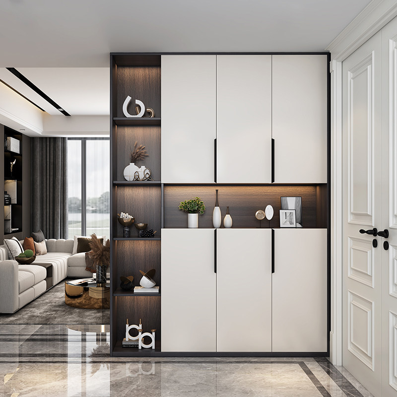 Entrance door Custom Footwear Cabinet Overall Home Doorway Large Capacity Door Hall Living-room Minimalist Modern Genguan Cabinet Integrated By Wall