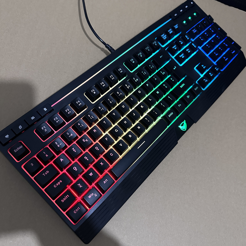 European Version Foreign Trade Inventory French Rainbow Mechanical Feel Keyboard, Wired Gaming Computer Keyboard, Amazon Surplus Stock