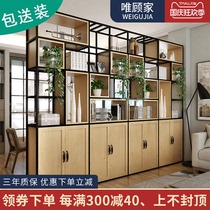 Locker custom wooden cabinet full wall bookcase log living room solid wood whole surface large modern whole wall with door three doors Chinese style