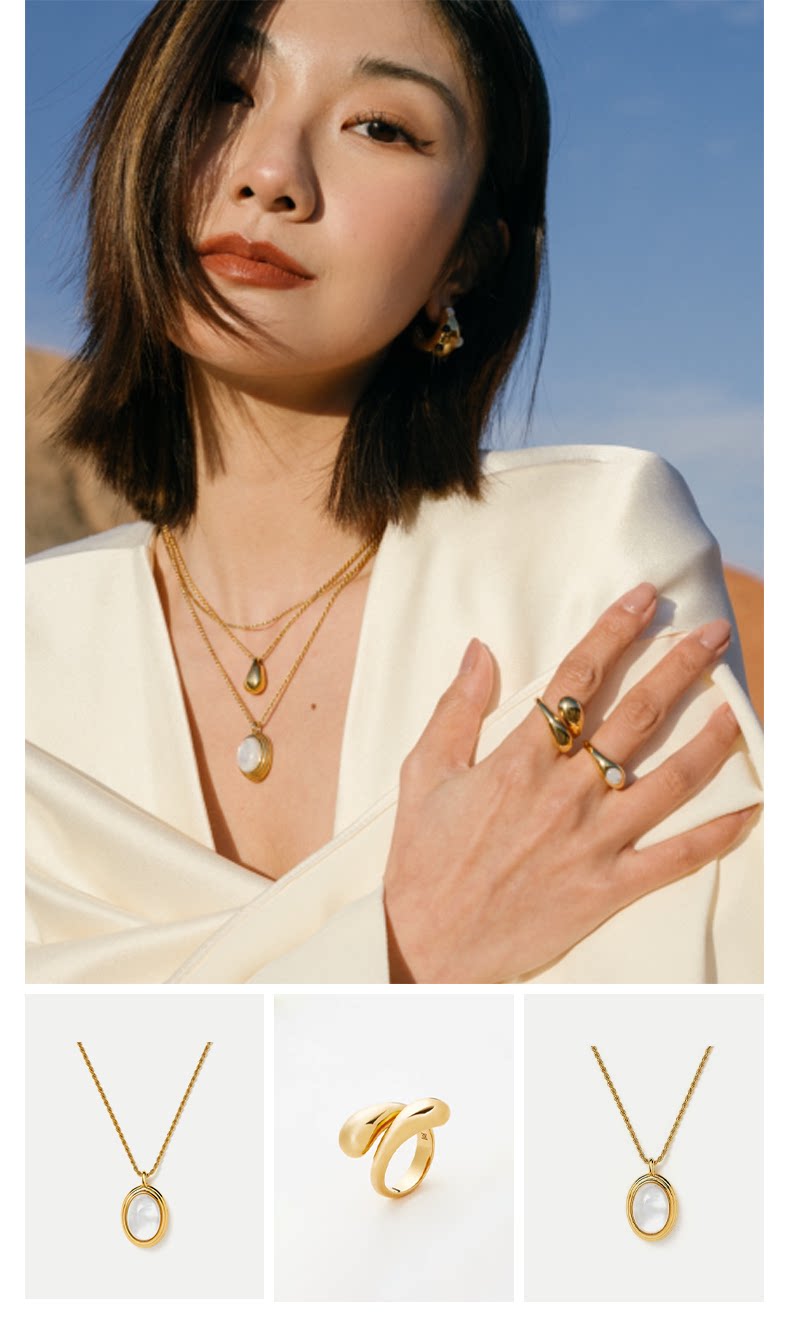 товар из китая 【易烊千玺同款】savi x missoma水滴吊坠项链叠戴轻奢小众锁骨链