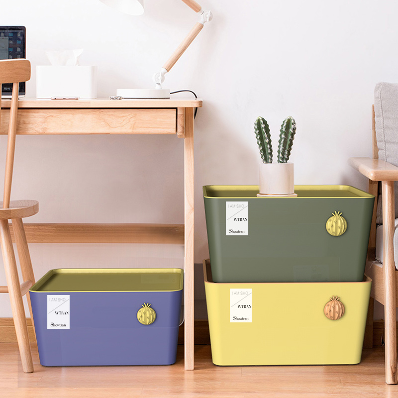 Xiuchuan Rainbow Macaron Plastic Storage Box Bedroom Clothes Organizer Baby Home Car Cute Large Box