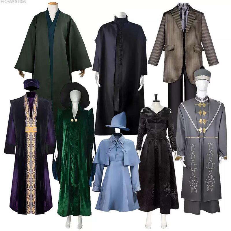 Harry Potter Robe Cos Costume Anime Role Play Voldemort and Professor Snape Full Set Straight Hair