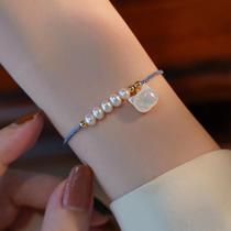 Recommended black and white cat 14K gold-filled adjustable natural small pearl niche ins style Japanese style hand for the year of birth.