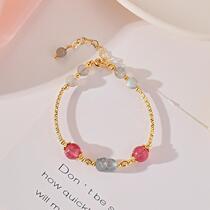 Strawberry crystal moonstone Pixiu attracts wealth and wealth in the year of your birth year womens Korean style simple personality ins small