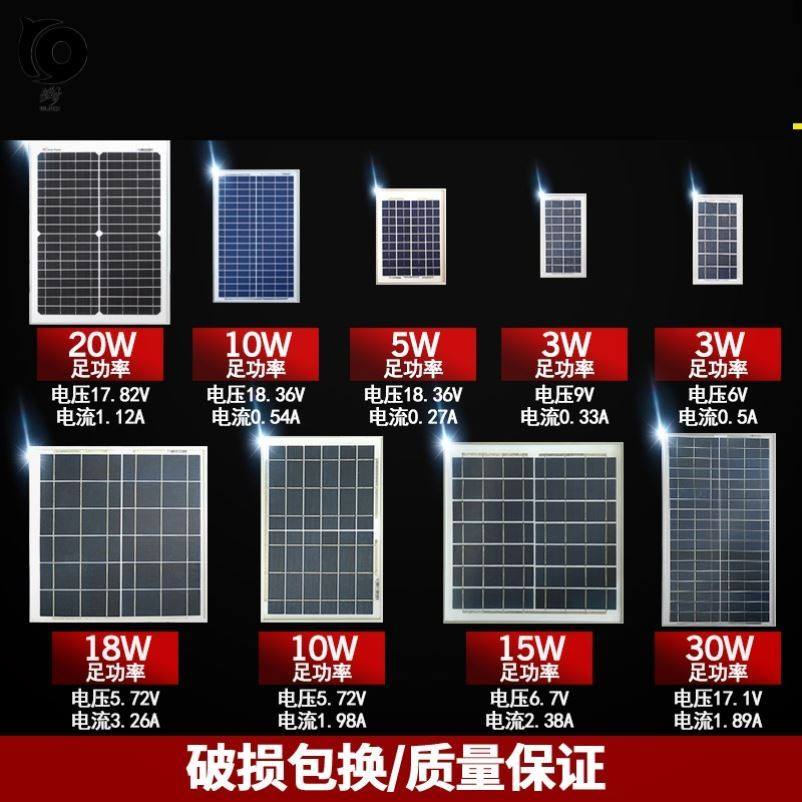 Street lamp polysilicon grid-connected solar panel with storage power storage 12v caravan value w18 Four corners 3w hostages-Taobao