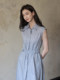 夏盐Summersalt 2025夏季新款100%亚麻蓝色简约舒适无袖连衣裙
