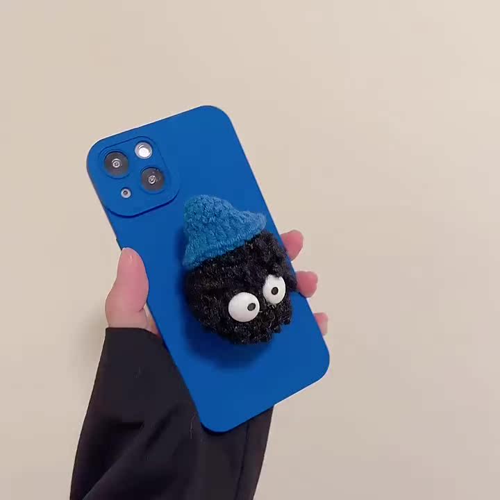 秋冬必备。克莱因为蓝毛绒小煤球手机壳、给你的OnePlus 7Pro暖暖的拥抱