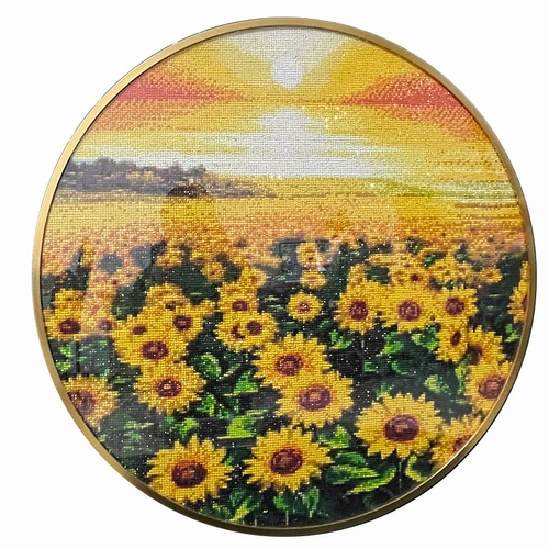 Круглая рамка с поперечным сшиванием круглой бриллианты со стеклянной задней пластинкой на заказ алюминиевая металлическая рама самостоятельно установлена ​​рамка 2025