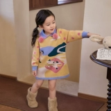 Детский трикотажный зимний свитер, платье, детская юбка, коллекция 2023, свободный крой