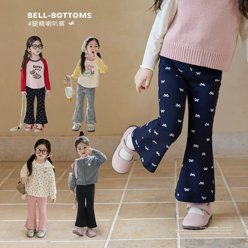 Детские осенние штаны-клёш, универсальные штаны для отдыха, детская одежда