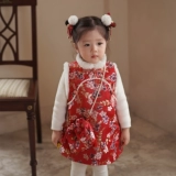 Детский жилет, ципао, удерживающая тепло юбка, увеличенная толщина