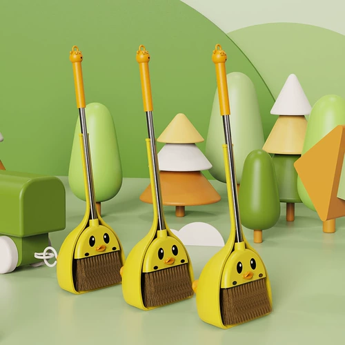 Детская метла, совок, детский маленький комплект, швабра для школьников, 3 предмета