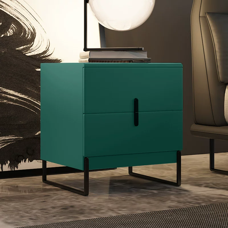 Прикроватная тумбочка Dovinci Nordic из натуральной кожи, простая современная спальня, миниатюрная маленькая роскошная массивная деревянная кожаная тумбочка
