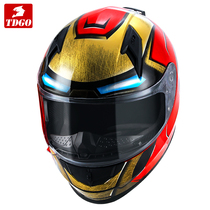 Iron Man helmet male full helmet four seasons universal motorcycle head gray helmet winter motorcycle personality cool safety knight