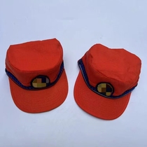 Authentic fire orange training hat red emergency rescue small hat outdoor forest full-time flat hat training hat
