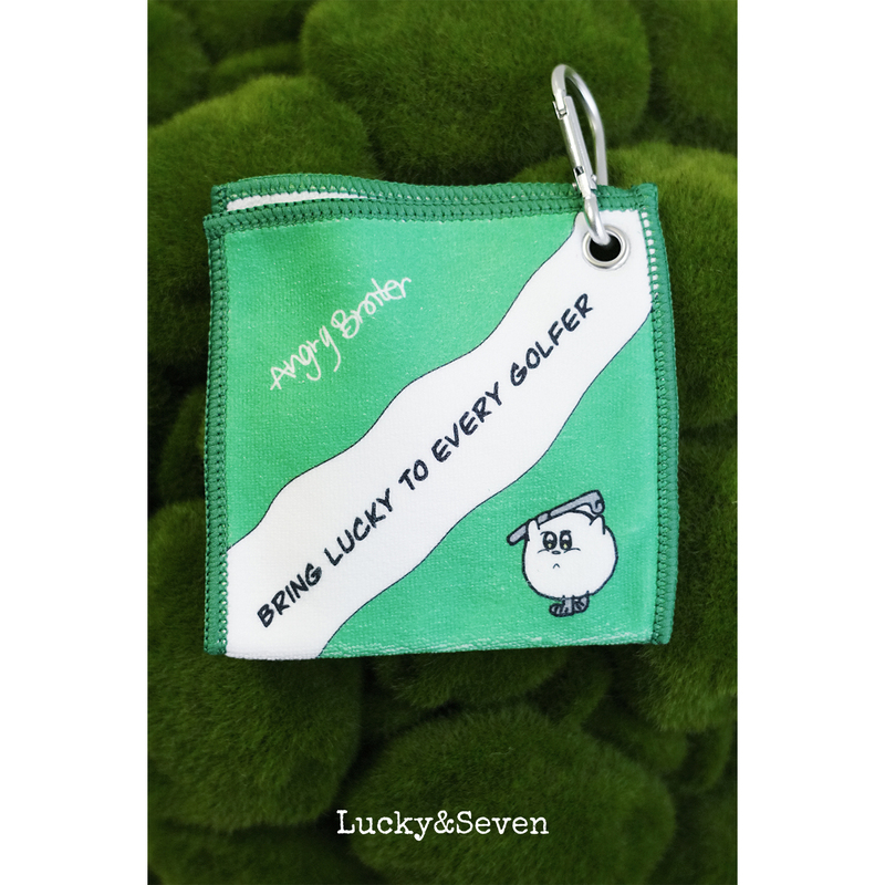 Luckyseven Golf Ball Towel with Angry Brother Letter Pattern, Absorbent Sports Towel, Golf Bag Accessory