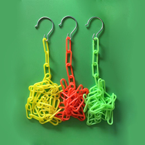 Colorful hanging clothes to dry clothing store stall chain hanging bag home balcony dormitory storage long plastic chain white