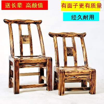 Rural Practical old-fashioned leaning back chair Lazy Person Single Wood Chair Home Seniors Backrest Casual Little Chair Old Man Changing Shoes