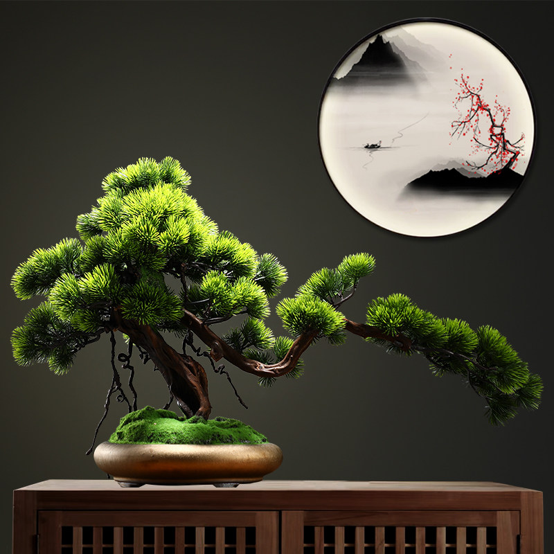 Creative Emulation Greet Pines Flower Pots Suit Golden Flower Pot Boilerplate Rooms Big Potted Landscape Decorations Hem