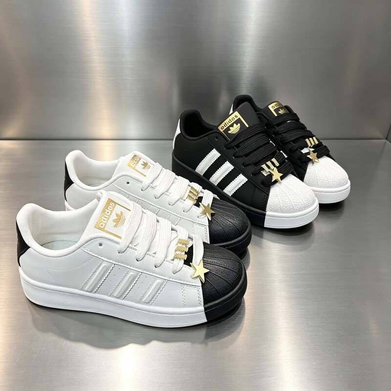 Star Accessories Shell-Toe White Sneakers Men's Shoes Unisex Retro Three-Stripe Low-Top Commuter Couple's Clover Shoes Star Accessories Shell-Toe White Sneakers Men's Shoes Unisex Retro Three-Stripe Low-Top Commuter Couple's Clover Shoes