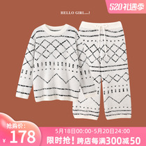 Pajamas Woman Autumn Winter Soft cotton net red ins Wind sweetness sweet and lovely Coral Suede Thickened Home Suit Suit