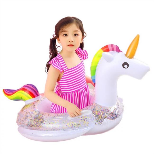 Em bé em bé bơm hơi đáy tuần tự kỳ lân bơi vòng hồng hạc ghế bơi - Cao su nổi