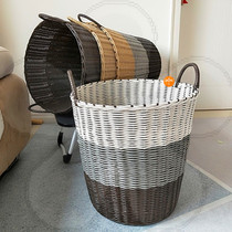 Plastic Imitation Vine Woven Dirty Clothes Containing basket Toy Basket Dirty Clothes Basket Home containing Divine Hand Lift Basket Finishing Basket