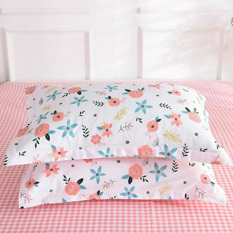 Áo gối cotton nguyên chất một cặp áo gối cotton đơn đôi đơn dành cho người lớn dành cho sinh viên gối đơn 48 * 74 - Gối