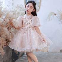 Girls dress summer models show high-end short sweet cute young children graduation party hosts birthday princess dress