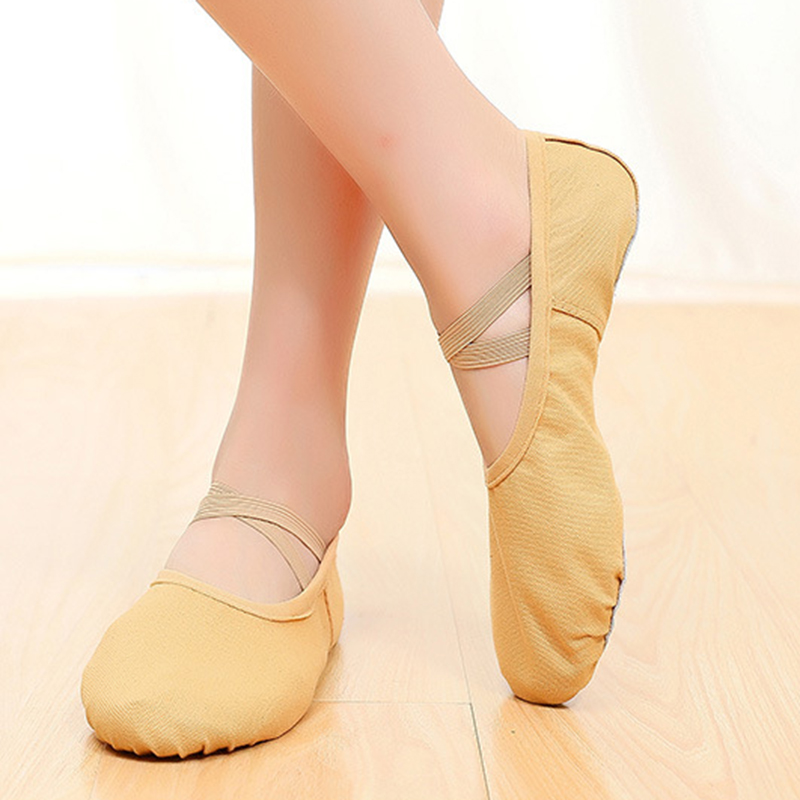 Yiyi girls ballet lace-free soft-soled shoes dance practice shoes cat claw shoes student body shoes kindergarten