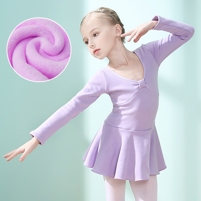 Iyi children dance clothes women's practice cotton cloth plus suede thickened warm ocean clothing winter long sleeves Chinese dance V collar