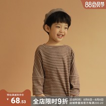 oddtails boys base shirt spring and autumn 2021 new striped childrens middle and large childrens T-shirt t-shirt long-sleeved top