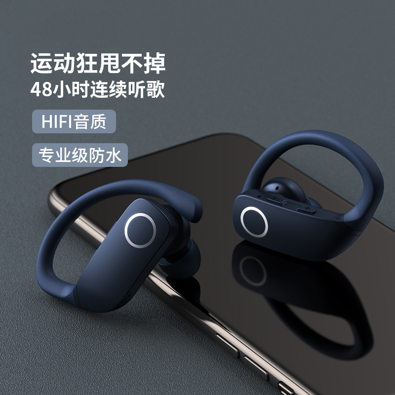 Sports bluetooth headset 2021 new ear-hook fitness driving running super long battery life long wearing without pain
